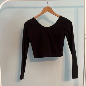 American Apparel black crop top long sleeve size L